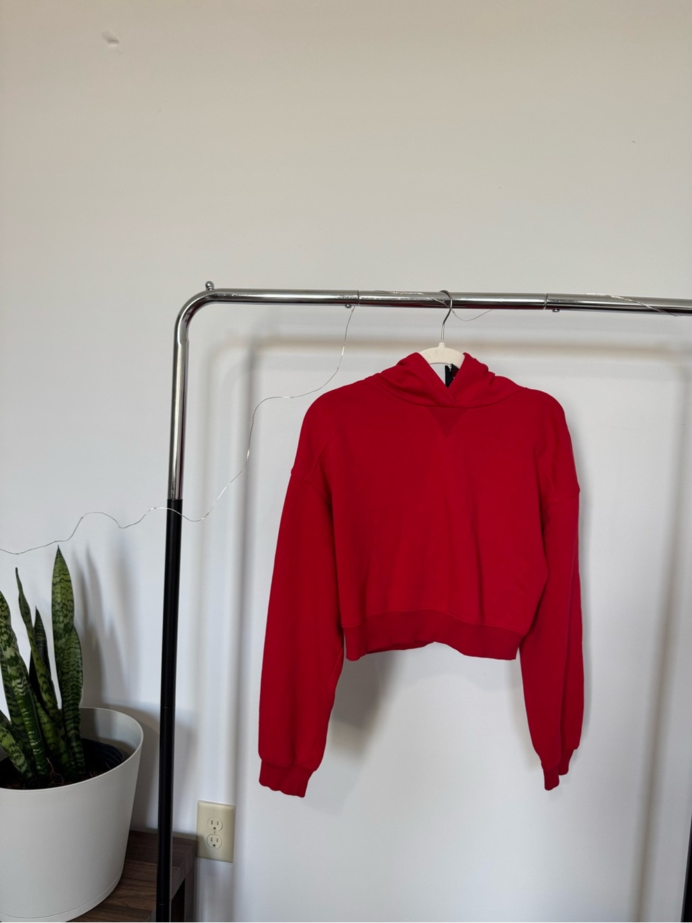 H&M Red Cropped Hoodie